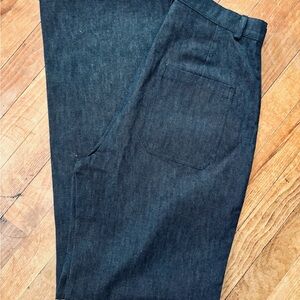 Sezane Dark Blue Flare & Wide Leg Jeans